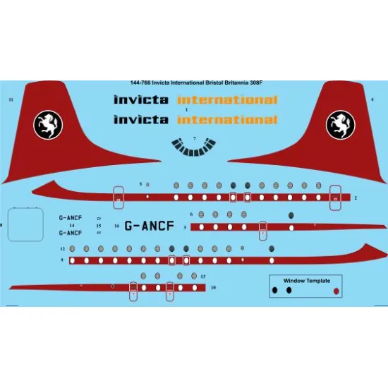26decals 144-766 1/144 Invicta International Bristol Britannia 300f Laser Decal