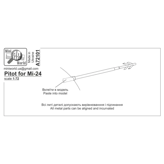 Mini World 72101 1/72 Pitot For Mi-24 Accessories Kit