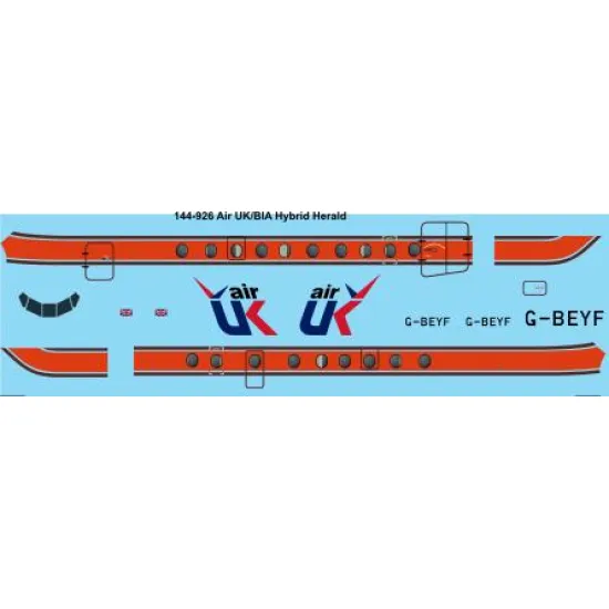 26decals 144-926 1/144 Air Uk Bia Hybrid Hp Herald Laser Decal