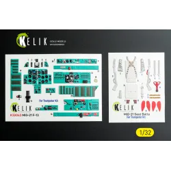 Kelik K32043 1/32 Mig-21 F-13 - Interior 3d Decals For Trumpeter Kit