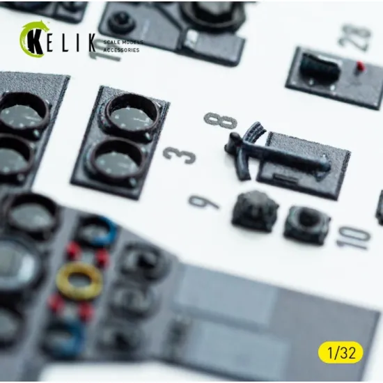 Kelik K32045 1/32 Bf-110d - Interior 3d Decals For Dragon/Hobby 2000 Kit