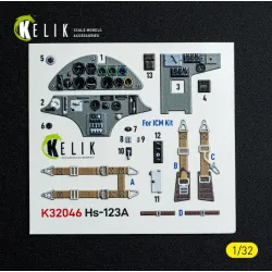 Kelik K32046 1/32 Hs-123a-1 - Interior 3d Decals For Icm Kit