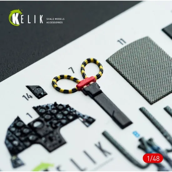 Kelik K48003 1/48 F-8j Crusader - Interior 3d Decals For Hasegawa Kit