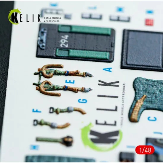 Kelik K48042 1/48 Harrier Gr1/Gr3 Interior 3d Decals For Kinetic Kit