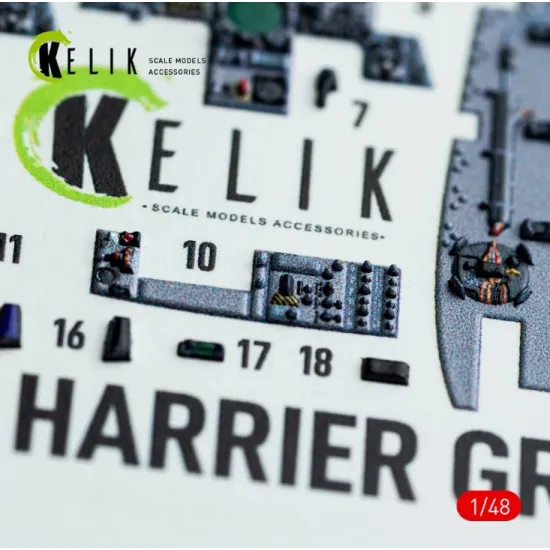 Kelik K48042 1/48 Harrier Gr1/Gr3 Interior 3d Decals For Kinetic Kit