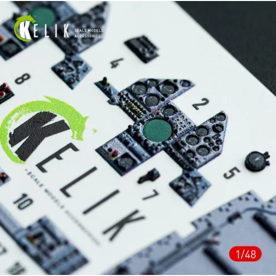 Kelik K48042 1/48 Harrier Gr1/Gr3 Interior 3d Decals For Kinetic Kit