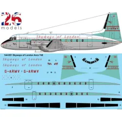 26decals 144-951 1/144 Skyways Of London Avro 748 For Authentic Airliners Kit Laser Decal