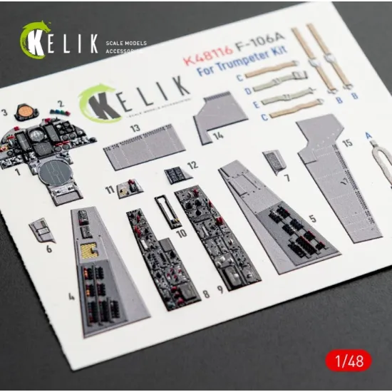 Kelik K48116 1/48 F-106a Delta Dart - Interior 3d Decals For Trumpeter Kit