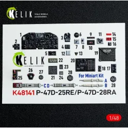 Kelik K48141 1/48 P-47d - 25re/28ra - Interior 3d Decals For Miniart Kit
