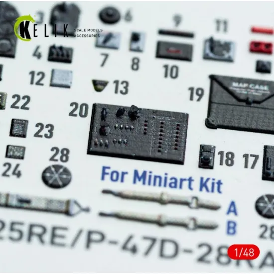 Kelik K48141 1/48 P-47d - 25re/28ra - Interior 3d Decals For Miniart Kit