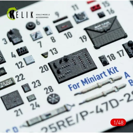 Kelik K48141 1/48 P-47d - 25re/28ra - Interior 3d Decals For Miniart Kit