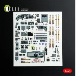 Kelik K48143 1/48 Do-217 N/J - Interior 3d Decals For Icm Kit