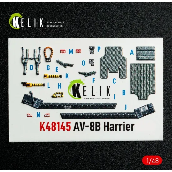 Kelik K48145 1/48 Av-8b Harrier - Interior 3d Decals For Hasegawa Kit