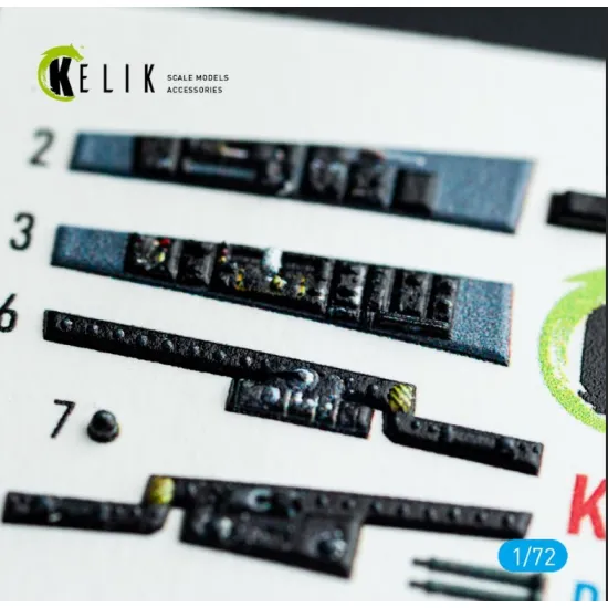 Kelik K72084 1/72 F-8e Crusader - Interior 3d Decals For Academy Kit