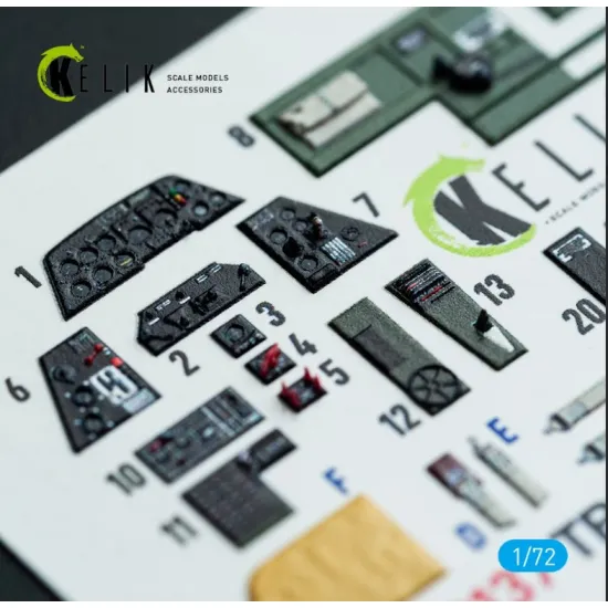 Kelik K72137 1/72 Tbm-3 Avenger - Interior 3d Decals For Hobbyboss Kit