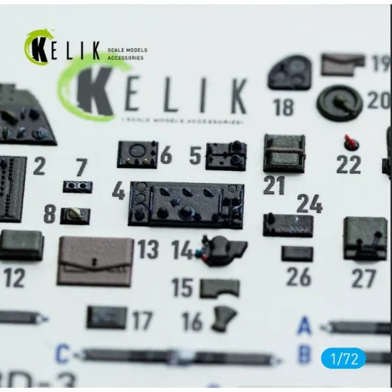 Kelik K72160 1/72 Sbd-3 Dauntless - Interior 3d Decals For Flyhawk Kit