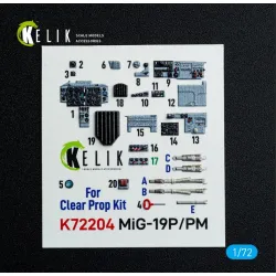 Kelik K72204 1/72 Mig-19p/Pm - Interior 3d Decals For Clearprop Kit