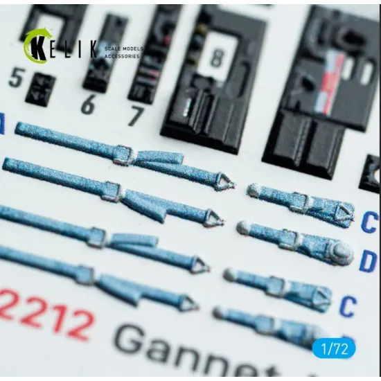 Kelik K72212 1/72 Gannet As1/As4 - Interior 3d Decals For Revell Kit