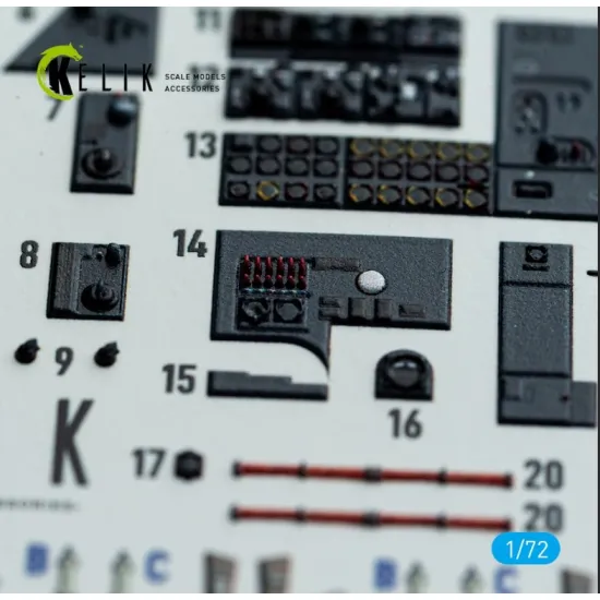 Kelik K72213 1/72 He-177a-5 - Interior 3d Decals For Revell Kit