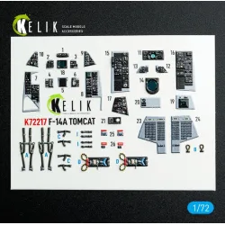 Kelik K72217 1/72 F-14a Tomcat - Interior 3d Decals For Hobbyboss Kit