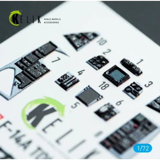 Kelik K72217 1/72 F-14a Tomcat - Interior 3d Decals For Hobbyboss Kit