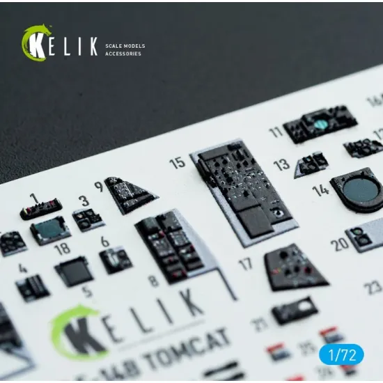 Kelik K72218 1/72 F-14b Tomcat - Interior 3d Decals For Hobbyboss Kit