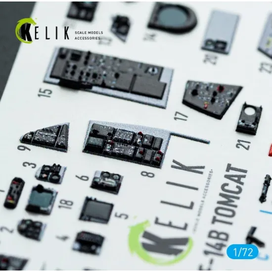 Kelik K72218 1/72 F-14b Tomcat - Interior 3d Decals For Hobbyboss Kit