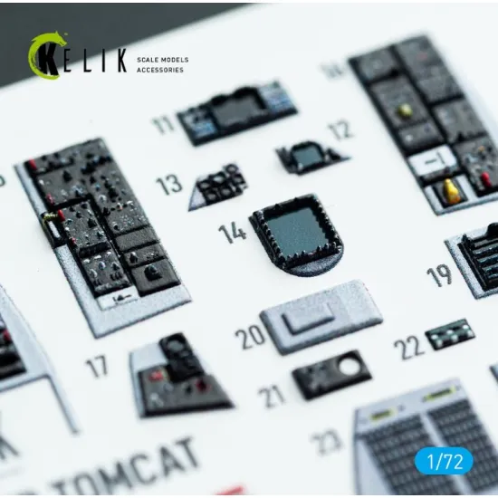 Kelik K72219 1/72 F-14d Super Tomcat - Interior 3d Decals For Hobbyboss Kit