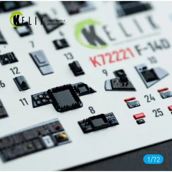Kelik K72221 1/72 F-14d Super Tomcat - Interior 3d Decals For Academy Kit