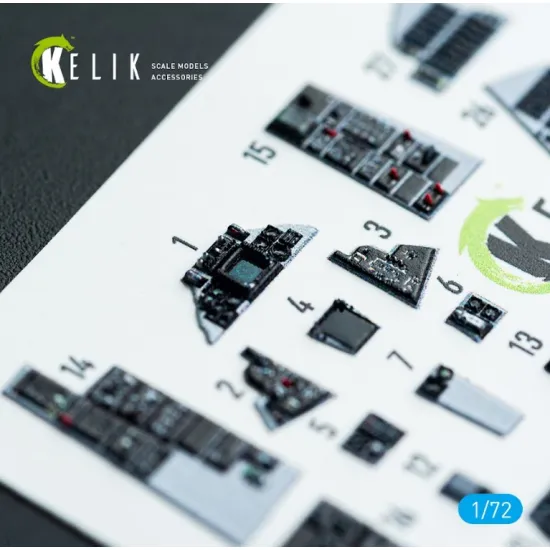 Kelik K72222 1/72 F-14a Tomcat - Interior 3d Decals For Academy Kit