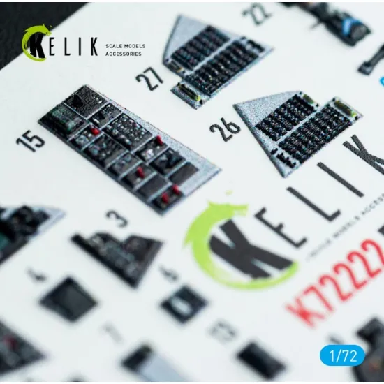 Kelik K72222 1/72 F-14a Tomcat - Interior 3d Decals For Academy Kit