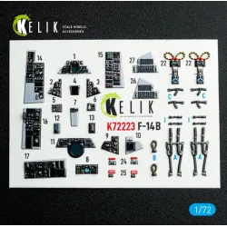 Kelik K72223 1/72 F-14b Tomcat - Interior 3d Decals For Academy Kit