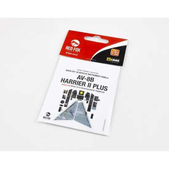 Red Fox Qs32131 1/32 Av-8b Harrier Ii Plus 3d Acrylic Instrument Panel