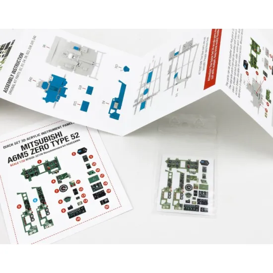 Red Fox Qs32136 1/32 Mitsubishi A6m5 Zero Type 52 3d Acrylic Instrument Panel