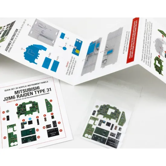 Red Fox Qs32146 1/32 Mitsubishi J2m6 Raiden Type 31 3d Acrylic Instrument Panel