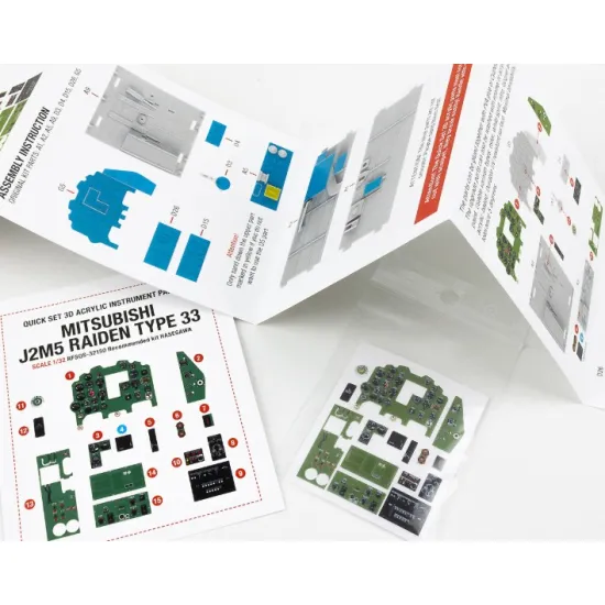Red Fox Qs32150 1/32 Mitsubishi J2m5 Raiden Type 33 3d Acrylic Instrument Panel