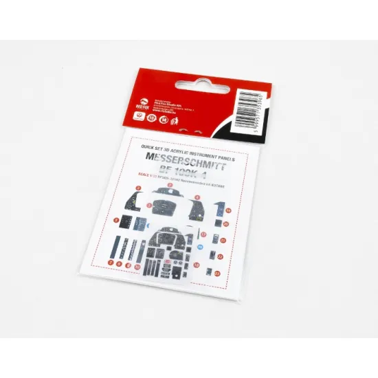 Red Fox Qs32182 1/32 Messerschmitt Bf 109k-4 3d Acrylic Instrument Panel