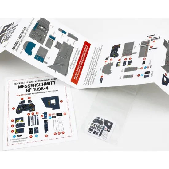 Red Fox Qs48023 1/48 Messerschmitt Bf 109k-4 3d Acrylic Instrument Panel