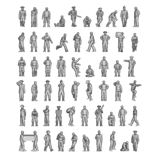 Ion Models Bs700-001 1/700 18-19th Century Deck Crew 3d Printed Resin 91 Figures