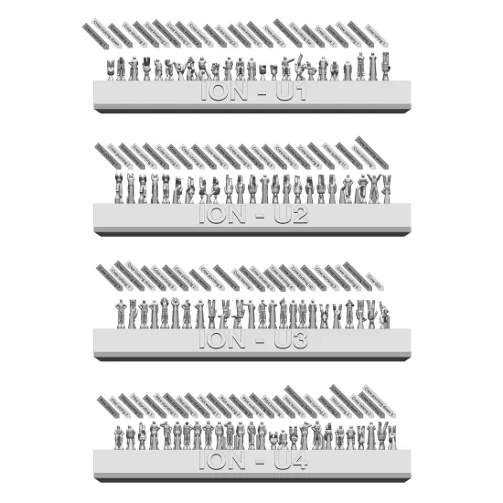 Ion Models U700-002 1/700 Us Navy Carrier Personel And Pilots 3d Resin 97 Figures