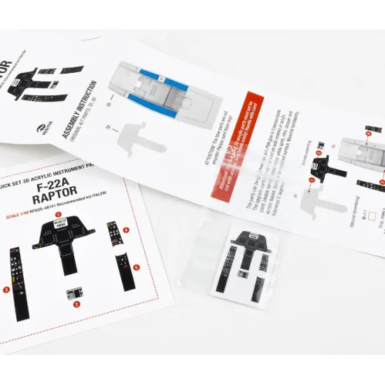 Red Fox Qs48101 1/48 Lockheed Martin F-22a Raptor 3d Acrylic Instrument Panel