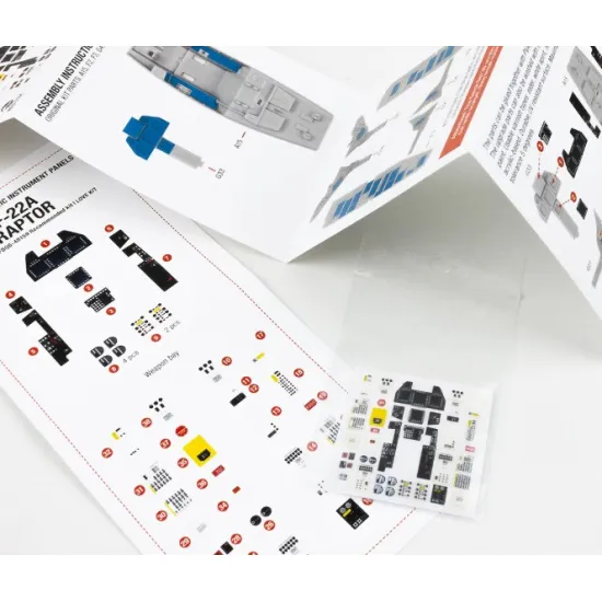Red Fox Qs48159 1/48 Lockheed Martin F-22a Raptor 3d Acrylic Instrument Panel