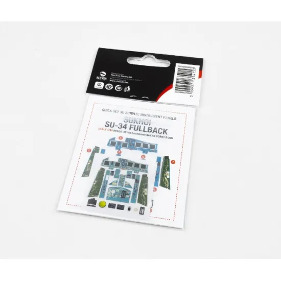 Red Fox Qs48179 1/48 Sukhoi Su-34 Fullback 3d Acrylic Instrument Panel