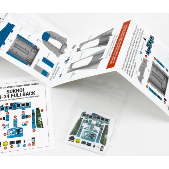 Red Fox Qs48179 1/48 Sukhoi Su-34 Fullback 3d Acrylic Instrument Panel