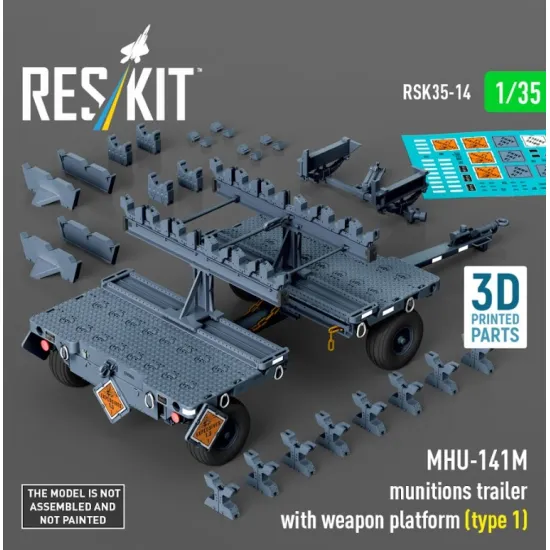 Reskit Rsk35-0014 1/35 Mhu-141m Munitions Trailer With Weapon Platform Type 1 3d Printed Model Kit
