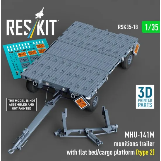 Reskit Rsk35-0018 1/35 Mhu-141m Munitions Trailer With Flat Bed/Cargo Platform Type2 3d Printed Model Kit