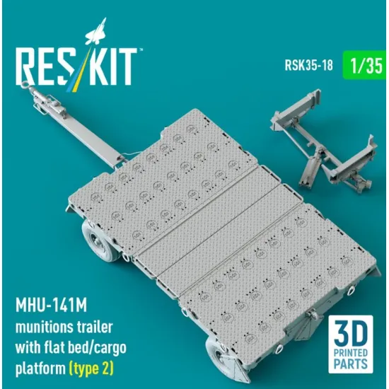 Reskit Rsk35-0018 1/35 Mhu-141m Munitions Trailer With Flat Bed/Cargo Platform Type2 3d Printed Model Kit