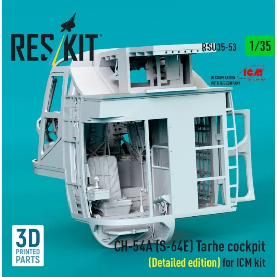 Reskit Rsu35-0053 1/35 Ch-54a S-64e Tarhe Cockpit Detailed Edition For Icm Kit 3d Printed