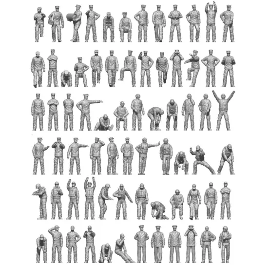 Ion Models U200-003 1/200 Modern Us Navy Ship Crew 3d Printed Resin 72 Figures
