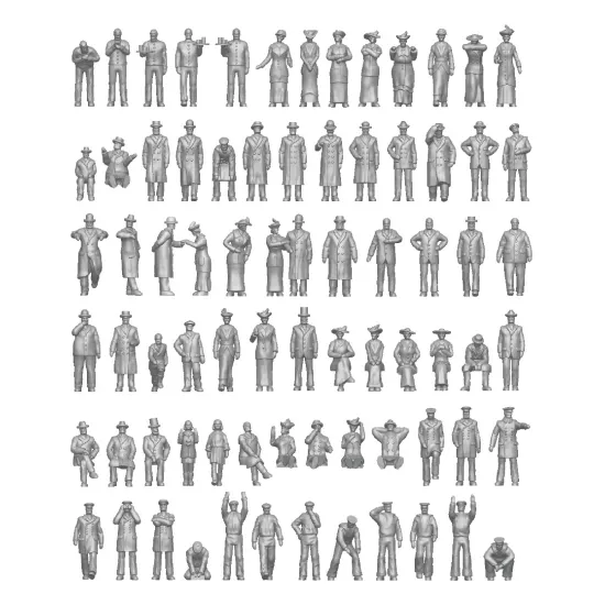 Ion Models Cv400-001 1/400 20th Century Civilians 3d Printed Resin 85 Figures